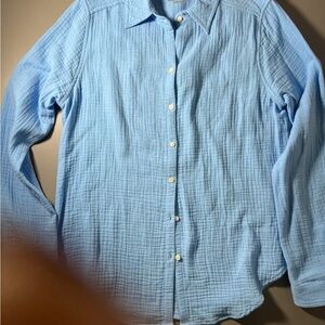 Lilly Pulitzer Cotton size S Light Blue Casual Shirt